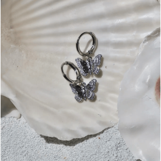 Katie Waltman Butterfly Huggie Hoop Earrings Accessories Parts and Labour Hood River Oregon Clothing Store