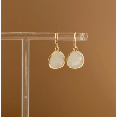 Katie Waltman Medium White Smoke Bezel Earrings Accessories Parts and Labour Hood River Oregon Clothing Store