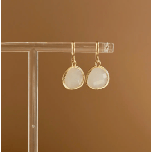 Katie Waltman Medium White Smoke Bezel Earrings Accessories Parts and Labour Hood River Oregon Clothing Store