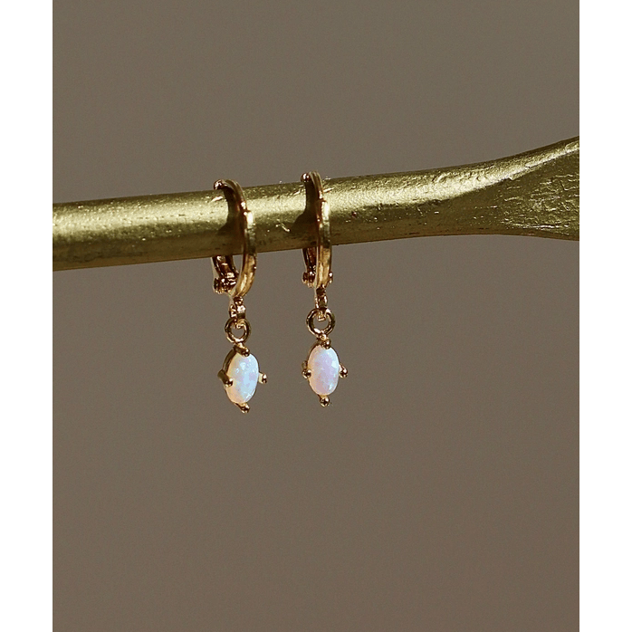 Katie Waltman Mini Oval Opalite Huggies Accessories Parts and Labour Hood River Oregon Clothing Store