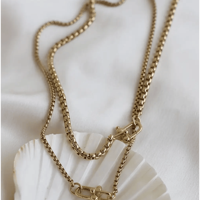 Katie Waltman Nova Round Box Chain Necklace Accessories Parts and Labour Hood River Oregon Clothing Store