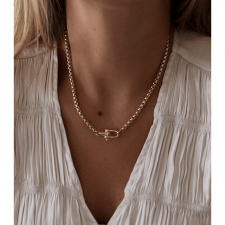 Katie Waltman Nova Round Box Chain Necklace Accessories Parts and Labour Hood River Oregon Clothing Store