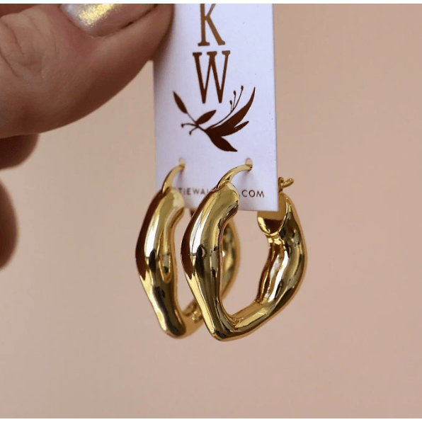 Katie Waltman Organic Gold Hoops Accessories Parts and Labour Hood River Oregon Clothing Store