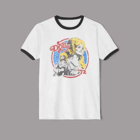 Killer Retro Dolly 1972 Retro Ringer Tee White/Black / XS Shirts & Tops Parts and Labour Hood River Oregon Clothing Store