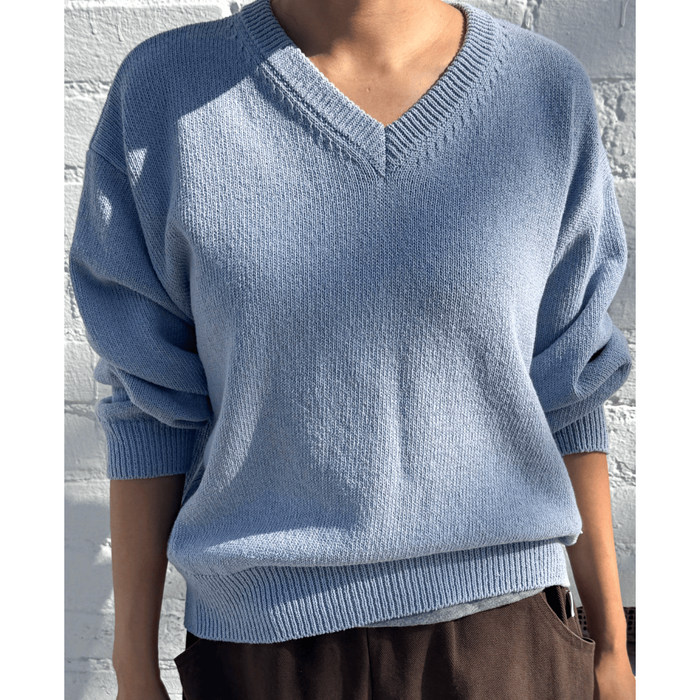 Le Bon Shoppe Abby Cotton V-Neck Sweater Cornflower / XS/S Sweaters Parts and Labour Hood River Oregon Clothing Store