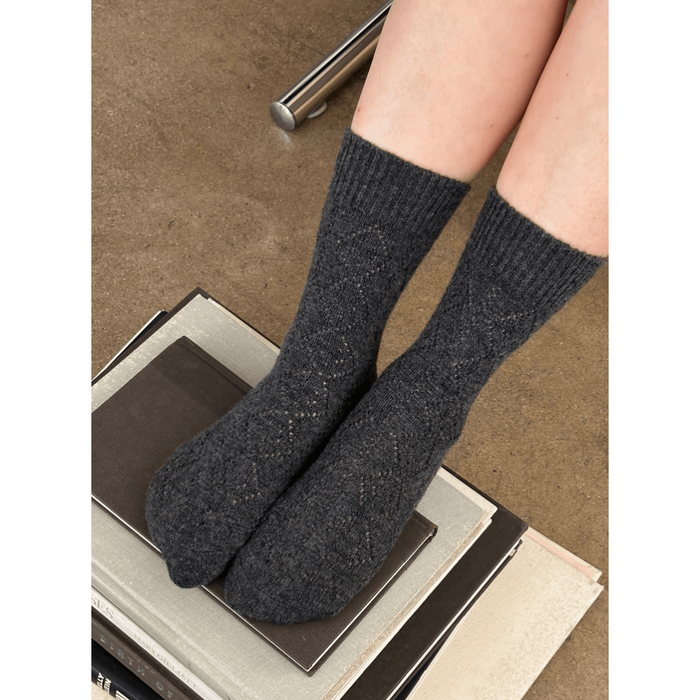 Le Bon Shoppe Cashmere Pointelle Socks Charcoal Accessories Parts and Labour Hood River Oregon Clothing Store