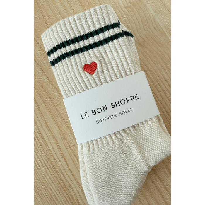 Le Bon Shoppe Embroidered Boyfriend Socks Parchment / ONESIZE Accessories Parts and Labour Hood River Oregon Clothing Store