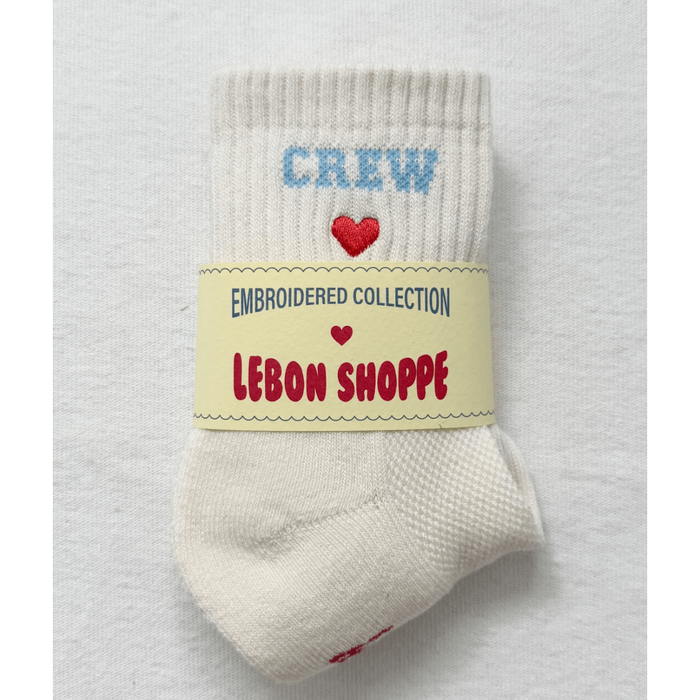 Le Bon Shoppe Embroidered Crew Socks Accessories Parts and Labour Hood River Oregon Clothing Store