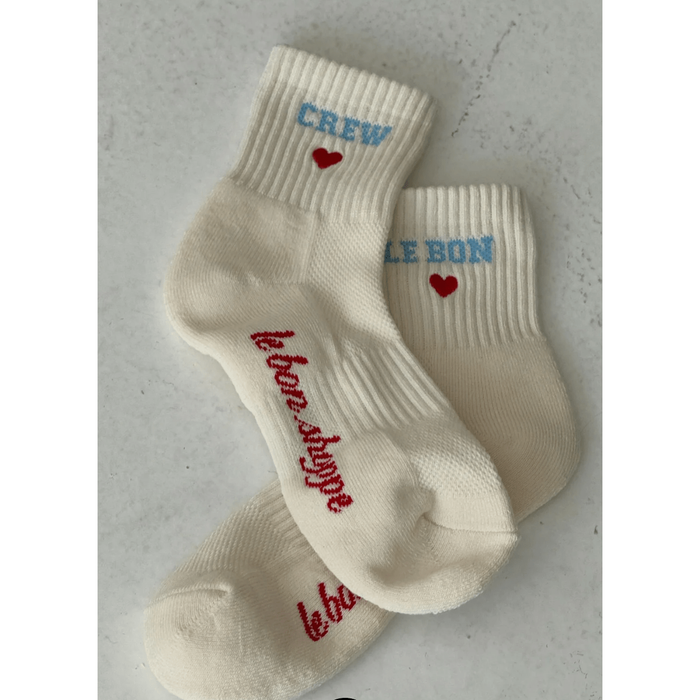 Le Bon Shoppe Embroidered Crew Socks Accessories Parts and Labour Hood River Oregon Clothing Store