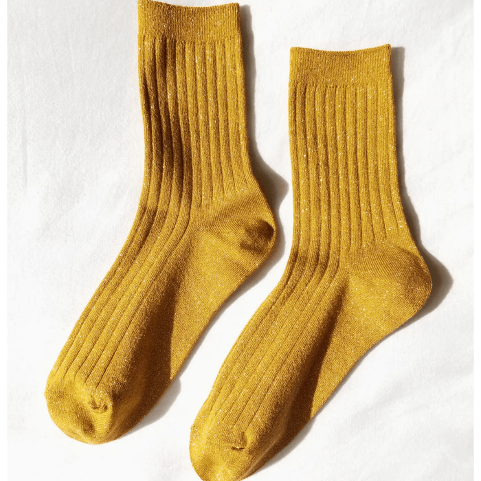 Le Bon Shoppe Her Socks Mustard Glitter Accessories Parts and Labour Hood River Oregon Clothing Store