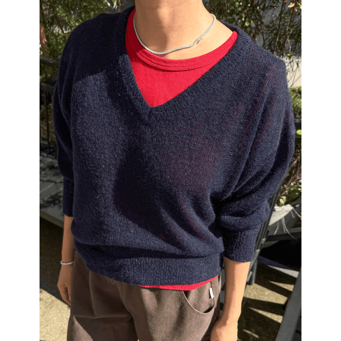 Le Bon Shoppe Matthew V-Neck Mohair Sweater Navy / XS/S Sweaters Parts and Labour Hood River Oregon Clothing Store