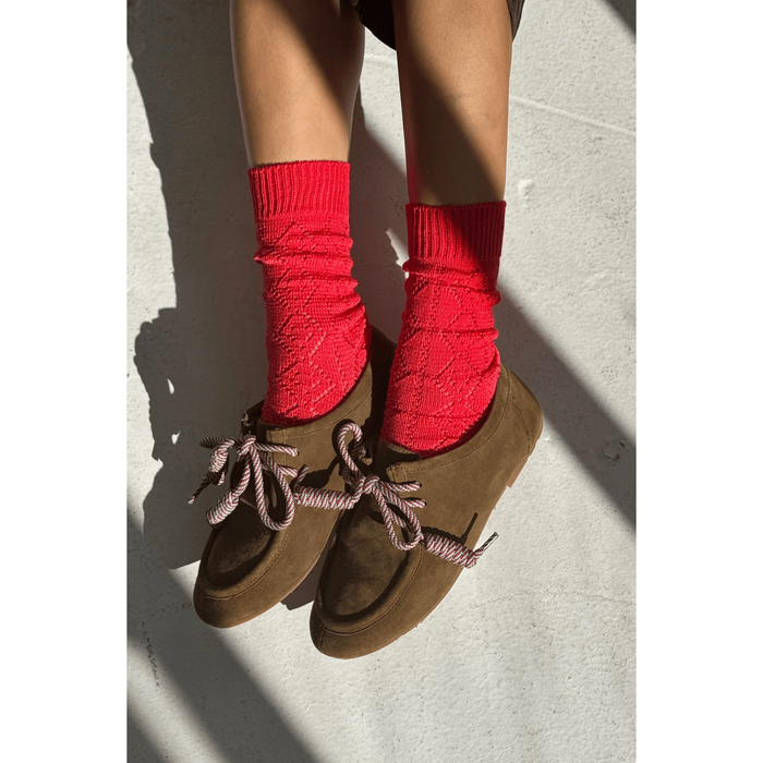Le Bon Shoppe Modal Eyelet Sock Poppy Red / ONESIZE Accessories Parts and Labour Hood River Oregon Clothing Store