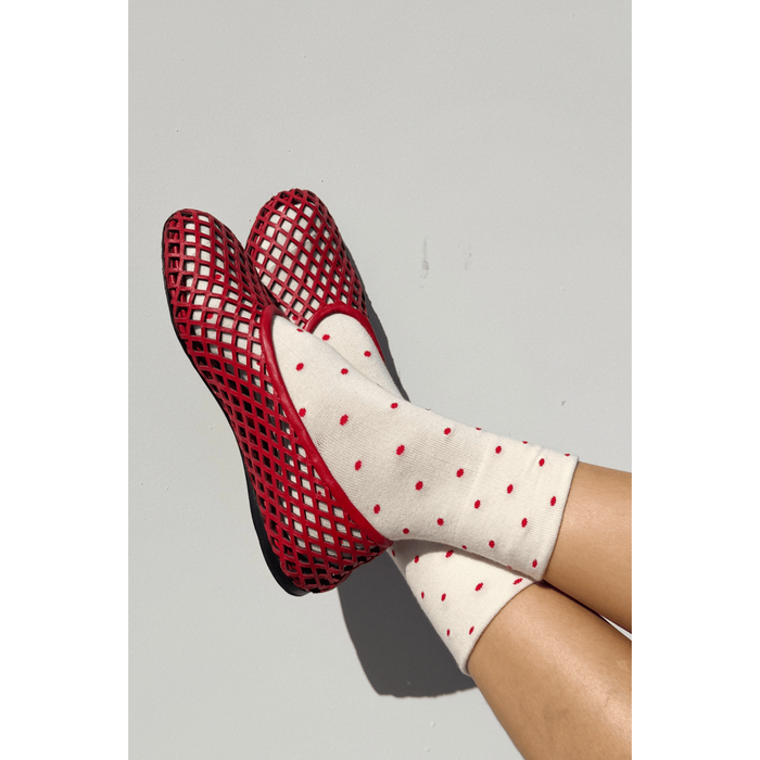 Le Bon Shoppe Patterned Sneaker Socks Polka Dot-Cream/Red / ONESIZE Accessories Parts and Labour Hood River Oregon Clothing Store