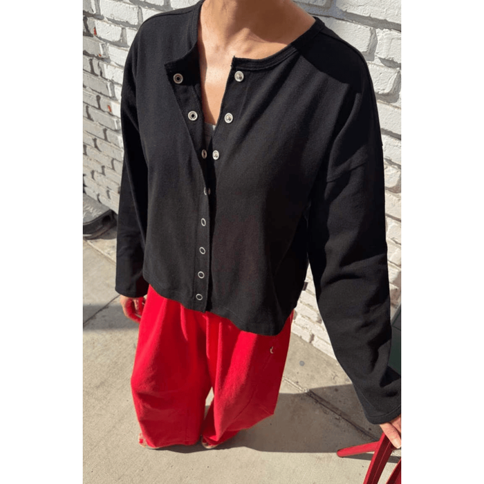 Le Bon Shoppe Soft Jersey Snap Cardigan Black / XS/S Shirts & Tops Parts and Labour Hood River Oregon Clothing Store