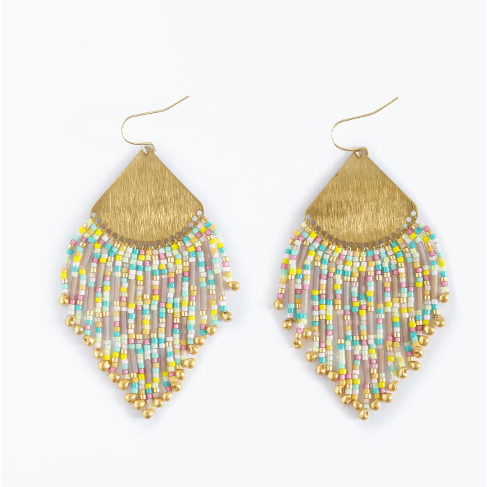 Mayana Designs Co Beaded Handwoven Confetti Fringe Earrings Accessories Parts and Labour Hood River Oregon Clothing Store