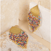 Mayana Designs Co Beaded Handwoven Confetti Fringe Earrings Purple/Rust Accessories Parts and Labour Hood River Oregon Clothing Store
