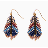Mayana Designs Co Beaded Handwoven Gilded Feather Earrings Blue/Brown Accessories Parts and Labour Hood River Oregon Clothing Store