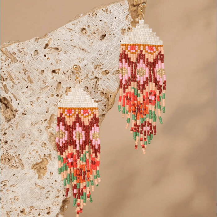 Mayana Designs Co Beaded Handwoven Huipil Fringe Earrings Accessories Parts and Labour Hood River Oregon Clothing Store