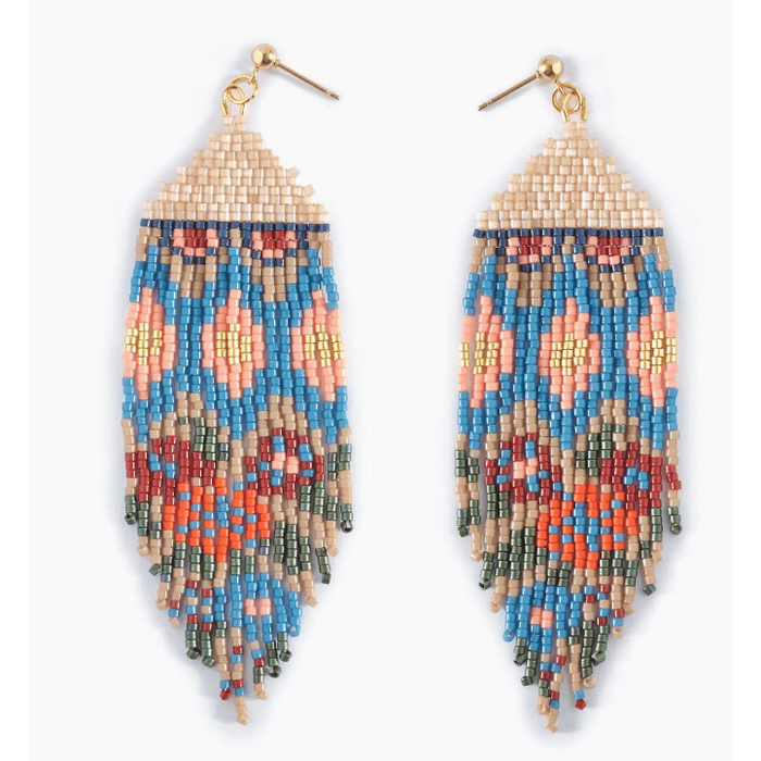 Mayana Designs Co Beaded Handwoven Huipil Fringe Earrings Accessories Parts and Labour Hood River Oregon Clothing Store