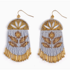 Mayana Designs Co Beaded Handwoven Lotus Fringe Earrings Sky Blue Accessories Parts and Labour Hood River Oregon Clothing Store