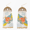 Mayana Designs Co Beaded Handwoven Moonlit Moth Fringe Earrings White Accessories Parts and Labour Hood River Oregon Clothing Store