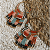 Mayana Designs Co Beaded Handwoven Painted Desert Fringe Earrrings Aqua/Rust Accessories Parts and Labour Hood River Oregon Clothing Store