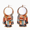 Mayana Designs Co Beaded Handwoven Painted Desert Fringe Earrrings Aqua/Rust Accessories Parts and Labour Hood River Oregon Clothing Store