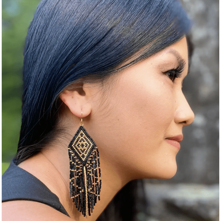Mayana Designs Co Beaded Handwoven Tribal Fringe Earrings Accessories Parts and Labour Hood River Oregon Clothing Store