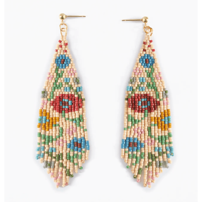 Mayana Designs Co Beaded Handwoven Wildflower Fringe Earrings Accessories Parts and Labour Hood River Oregon Clothing Store