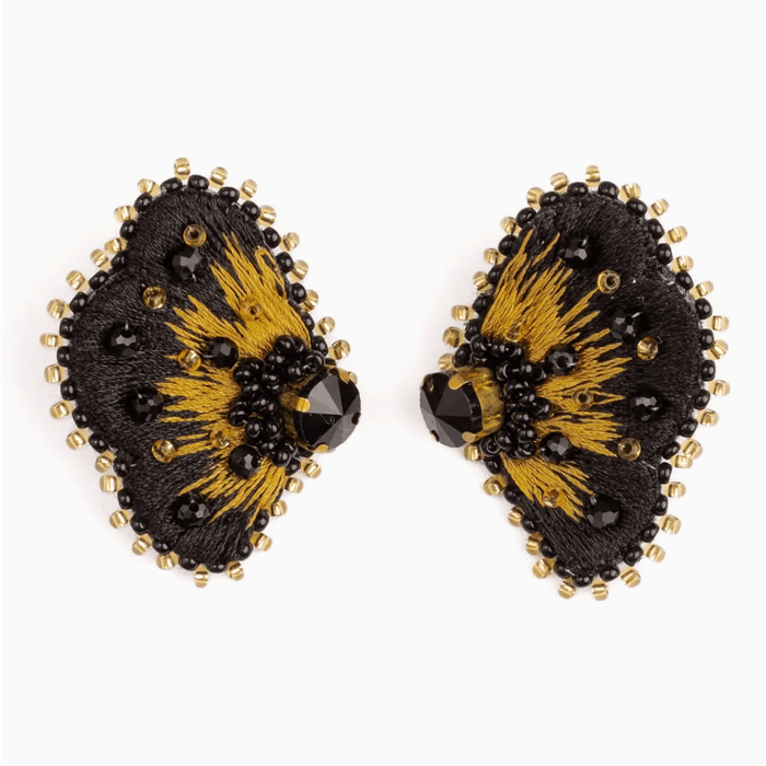 Mayana Designs Co Embroidered Bloom Stud Earrings Black Accessories Parts and Labour Hood River Oregon Clothing Store