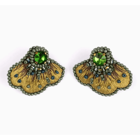 Mayana Designs Co Embroidered Scallop Stud Earrings Accessories Parts and Labour Hood River Oregon Clothing Store