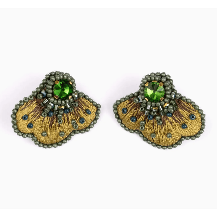 Mayana Designs Co Embroidered Scallop Stud Earrings Accessories Parts and Labour Hood River Oregon Clothing Store