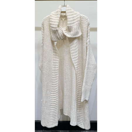 MILIO MILANO Chunky Knit Cape Cardigan Ivory / OS Shirts & Tops Parts and Labour Hood River Oregon Clothing Store