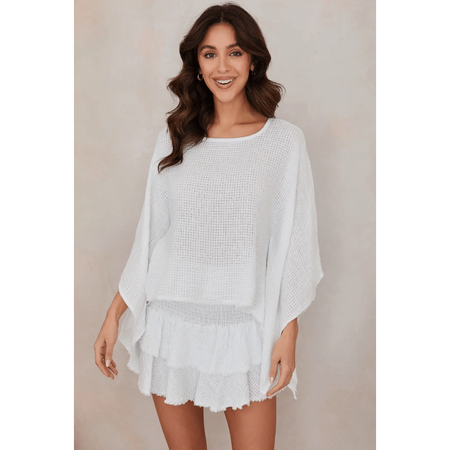 MILIO MILANO Cotton Gauze Poncho Top Shirts & Tops Parts and Labour Hood River Oregon Clothing Store