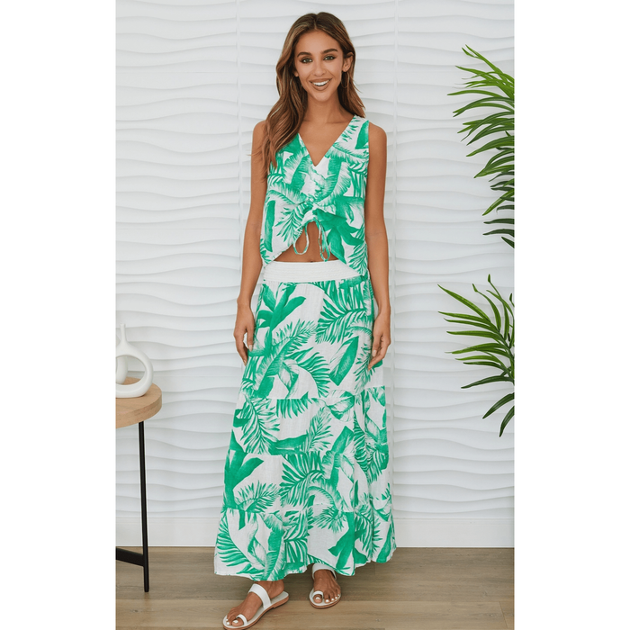 MILIO MILANO Hawaiian Printed V-Neck Top Shirts & Tops Parts and Labour Hood River Oregon Clothing Store
