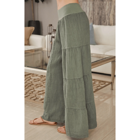 MILIO MILANO Linen Tiered Palazzo Pant Bottoms Parts and Labour Hood River Oregon Clothing Store