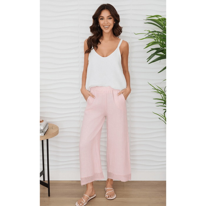 MILIO MILANO Mesh Hem Wide Leg Linen Pants Bottoms Parts and Labour Hood River Oregon Clothing Store