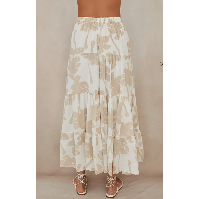 MILIO MILANO Palm Print Tiered Maxi Skirt Bottoms Parts and Labour Hood River Oregon Clothing Store