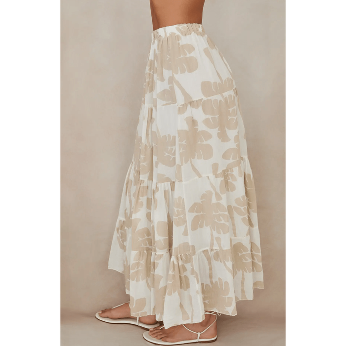 MILIO MILANO Palm Print Tiered Maxi Skirt Bottoms Parts and Labour Hood River Oregon Clothing Store