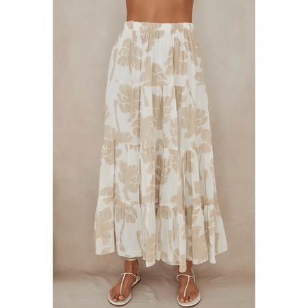 MILIO MILANO Palm Print Tiered Maxi Skirt Bottoms Parts and Labour Hood River Oregon Clothing Store