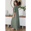 MILIO MILANO Solid Linen V-Neck Maxi Dress Dresses & Jumpsuits Parts and Labour Hood River Oregon Clothing Store