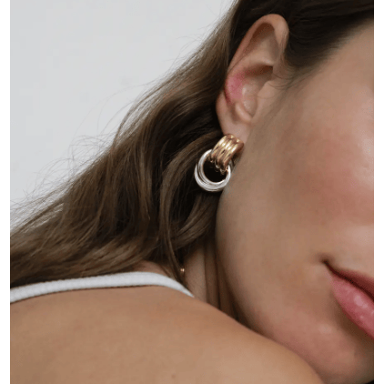 Mod + Jo Olsen Convertible Hoops Two Toned Accessories Parts and Labour Hood River Oregon Clothing Store