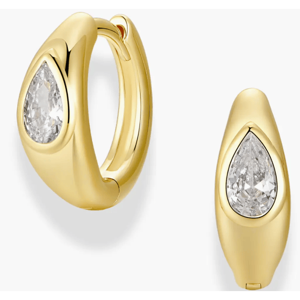 Mod + Jo Tally Pear Huggies Hoops Cubic Zirconia Accessories Parts and Labour Hood River Oregon Clothing Store