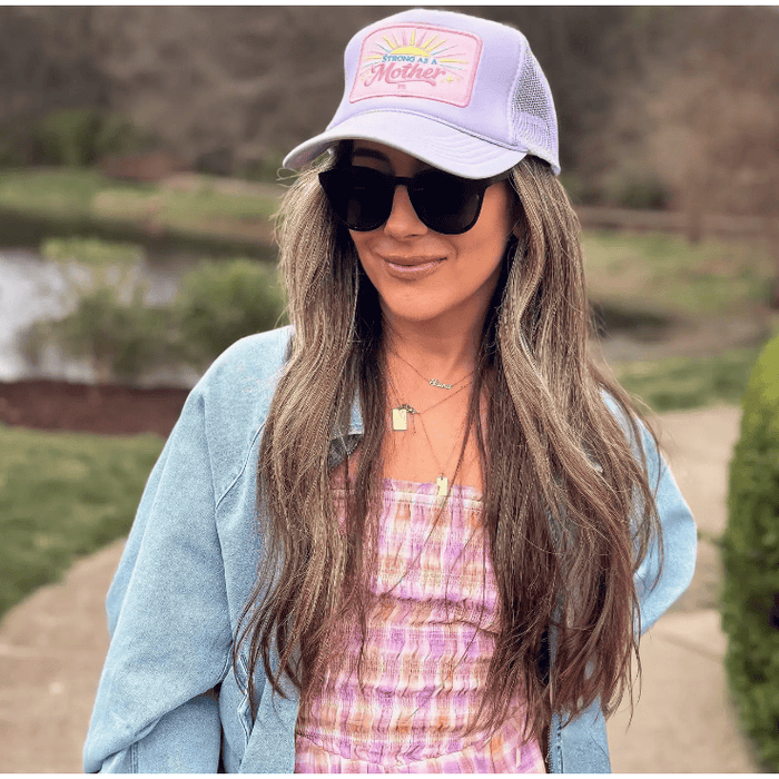 Mother Hats Strong As a Mother Sun Trucker Hat Lavender Accessories Parts and Labour Hood River Oregon Clothing Store