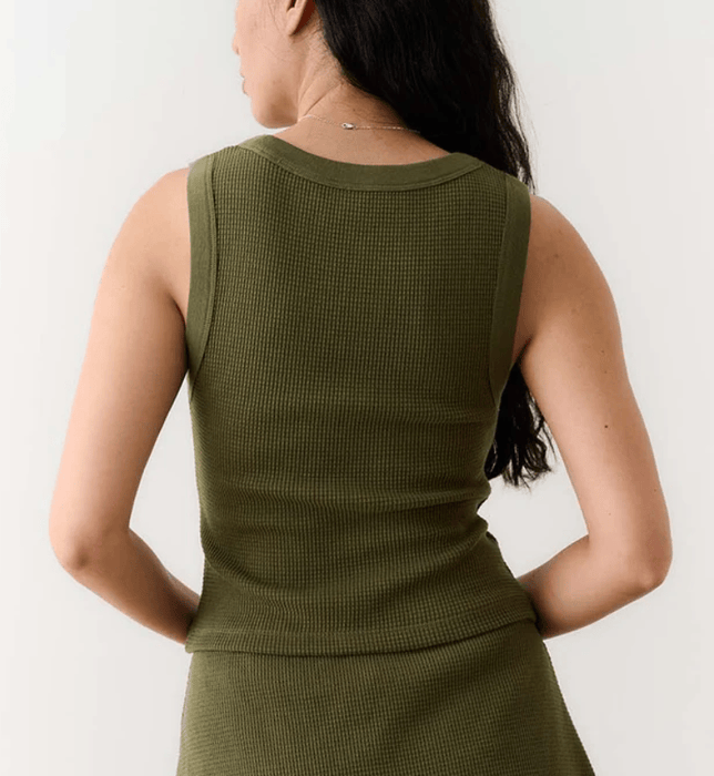 Noble Waffle Tank Olive / XS Shirts & Tops Parts and Labour Hood River Oregon Clothing Store