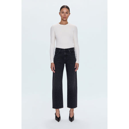 Pistola Lexi Mid Rise Bowed Straight Jean- Silver Screen Denim Parts and Labour Hood River Oregon Clothing Store