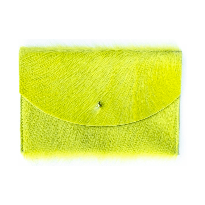 Primecut Chartreuse Cowhide Envelope Pouch Accessories Parts and Labour Hood River Oregon Clothing Store
