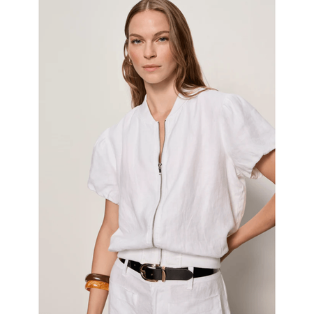 Sanctuary Everly Linen Bomber White / XS Shirts & Tops Parts and Labour Hood River Oregon Clothing Store