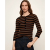Sanctuary Selena Henley Top Black/Cocoa Powder Stripe / XS Shirts & Tops Parts and Labour Hood River Oregon Clothing Store