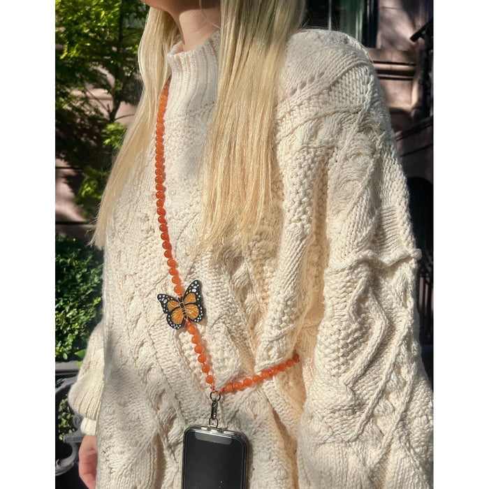 Solar Eclipse Hand-painted Monarch Butterfly Gemstone Crossbody Phone Chain Accessories Parts and Labour Hood River Oregon Clothing Store